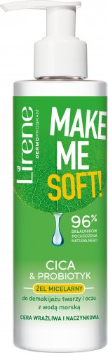 Lirene - MAKE ME SOFT! - Żel micelarny do demakijażu twarzy i oczu z wodą morską - Cera wrażliwa i naczynkowa - 190 ml