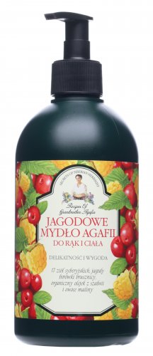 Agafia - Receptury Babuszki Agafii - Jagodowe mydło do rąk i ciała w płynie - 500 ml