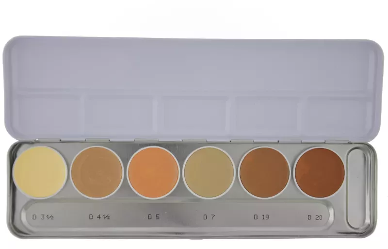 Палетка тональных основ Kryolan Dermacolor Camouflage Creme камуфлирующая, оттенок M, 20 г