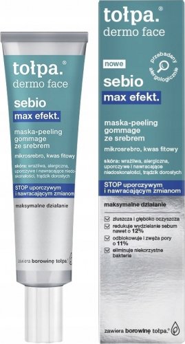 Tołpa - Dermo Face Sebio Max Efekt - Maska / peeling gommage ze srebrem - 40 ml