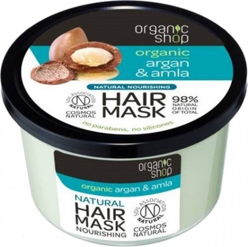 ORGANIC SHOP - Natural Nourishing Hair Mask - Maroccan Argan & Amla - Naturalna odżywcza maska do włosów - Argan i amla - 250 ml