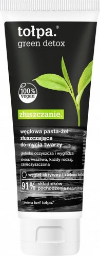 Tołpa - Green Detox - Węglowa pasta / żel złuszczająca do mycia twarzy - 125 ml