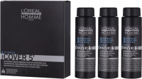 L’Oréal Professionnel - HOMME - COVER 5' - Żel do koloryzacji włosów dla mężczyzn - 3 x 50 ml - 3 - DARK BROWN - 3 - DARK BROWN