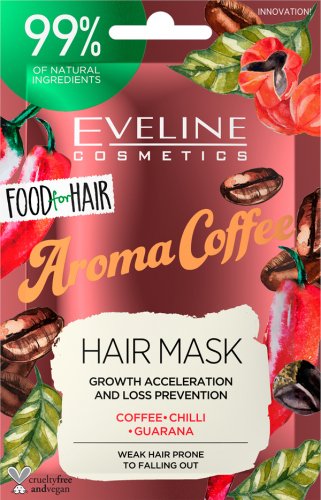 Eveline Cosmetics - Food for Hair - Growth Acceleration and Loss Prevention Hair Mask - Regenerująca maska do włosów słabych i wypadających - Aroma Coffee - 20 ml