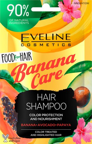 Eveline Cosmetics - Food for Hair - Hair Shampoo Color Protection And Nourishment - Shampoo for colored hair with highlights - Banana Care - 20 ml