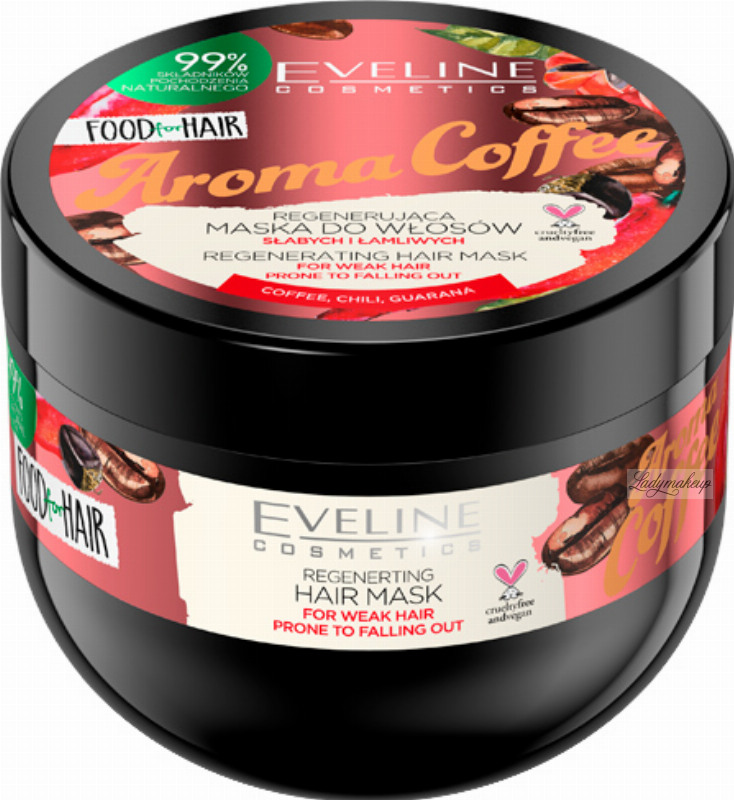 Eveline Cosmetics - Food for Hair - Regenerating Hair Mask - Regenerating  mask for weak hair with a tendency to fall out - Aroma Coffee - 500 ml