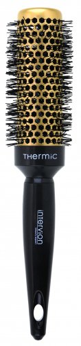 Inter-Vion - Thermic Hair Styling Brush - Thermal styling brush for medium length hair - 35 mm - Gold Label