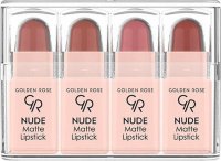 Golden Rose - Nude Matte Lipstick Mix - Zestaw 4 matowych mini pomadek do ust