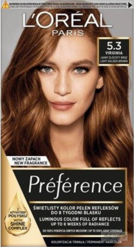 L Oréal Préférence Permanent Haircolor 5 3 Virginia Light Golden Brown Hair Dye Colorization - How To Make Light Golden Brown Paint Colors