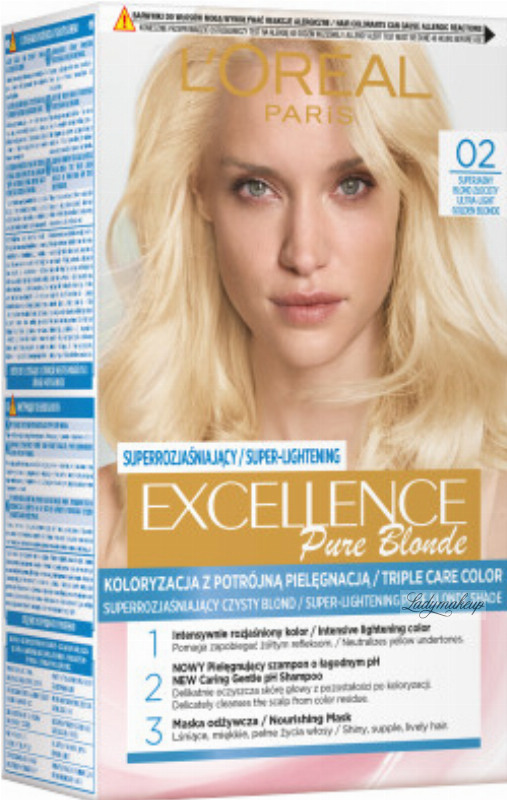 L Oreal Excellence Pure Blonde Hair Coloring With Triple Care 02 Super Light Blonde Golden