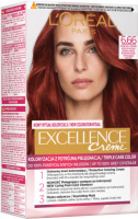 L'Oréal - EXCELLENCE Creme - Koloryzacja do włosów z potrójną pielęgnacją - 6.66 Intensywna Czerwień