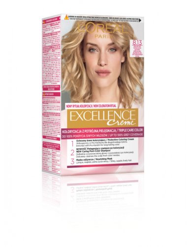 L'Oréal - EXCELLENCE Creme - Hair coloring with triple care - 8.13 Pearl Beige