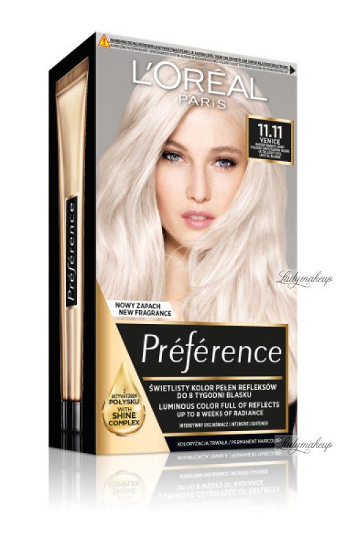 L'Oréal - Préférence - Permanent Haircolor  - VENICE - ULTRA LIGHT  COOL CRYSTAL BLONDE - Hair dye - Permanent coloring -
