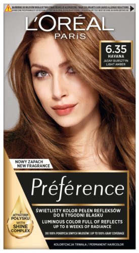 L'Oréal - Préférence - Permanent Haircolor 6.35 - HAVANA - LIGHT AMBER - Hair dye 