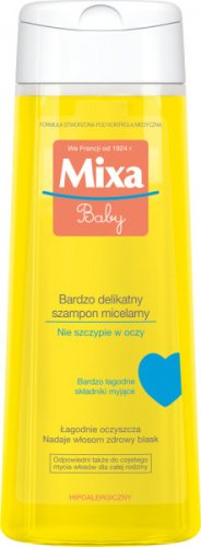 MIXA - Baby - Bardzo delikatny szampon micelarny do włosów dla dzieci i dorosłych - 250 ml
