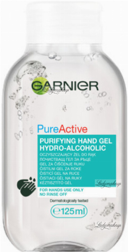GARNIER - PURE ACTIVE - PURIFYING HAND GEL HYDRO-ALCOHOLIC - Oczyszczający żel do rąk - 125 ml
