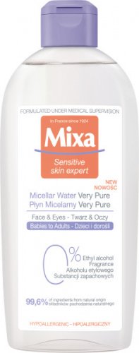 Mixa - Micellar Water Very Pure - Hypoallergenic micellar water for children and adults - 400 ml