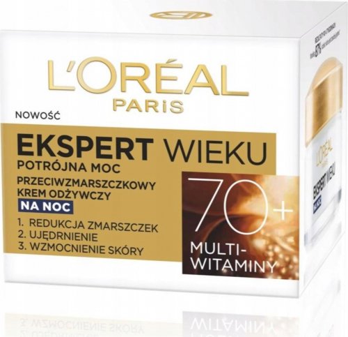 L’Oréal - EKSPERT WIEKU - Potrójna moc - Przeciwzmarszczkowy krem odżywczy na noc - 50 ml - 70+