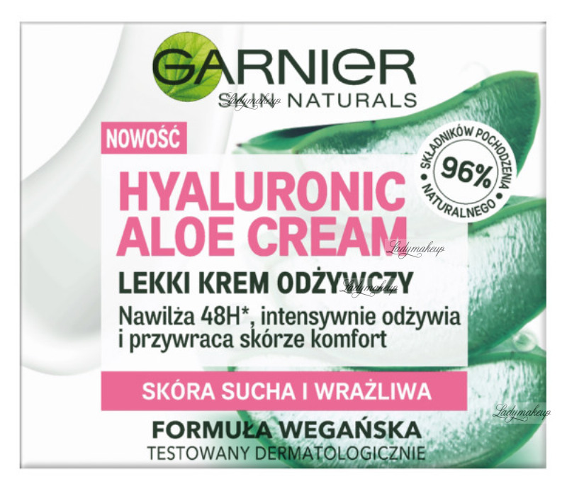 GARNIER HYALURONIC ALOE CREAM Light nourishing face cream Dry and