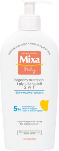 Mixa - Baby - 2in1 mild shampoo and bath lotion - Sensitive and delicate skin - 250 ml