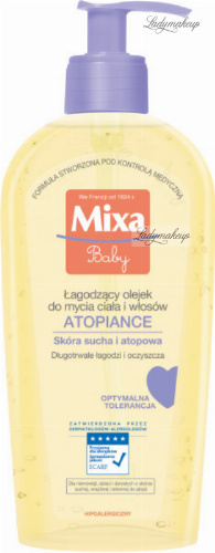 MIxa - Baby - ATOPIANCE - Łagodzący olejek do mycia ciała i włosów - Skóra sucha i atopowa - 250 ml