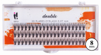 Ibra - DOUBLE FLARES EYELASH - KNOT-FREE - Double volume eyelash tufts  - 8 mm - 8 mm
