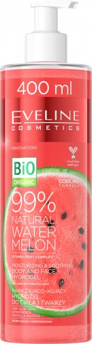 EVELINE  COSMETICS- 99% Natural Water Melon - Moisturizing & Soothing Body and Face Hydrogel - Moisturizing and soothing watermelon body and face hydrogel - 400 ml