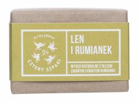 Mydlarnia Cztery Szpaki - Natural soap with linseed oil and chamomile flower - Linen and Camomile - 110 g