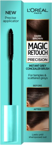 L'Oréal - MAGIC RETOUCH PRECISION - INSTANT GRAY CONCEALER BRUSH - Mascara covering gray hair at the temples and individual gray hair - 8 ml - DARK BROWN