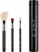 Sigma® - ESSENTIAL TRIO BRUSH SET - Zestaw 3 pędzli do makijażu + mini tuba  - Black 