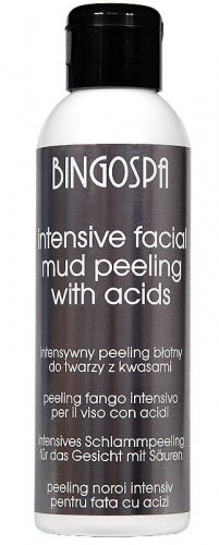 BINGOSPA - Intensive Facial Mud Peeling With Acids - Intensywny błotny peeling do twarzy z kwasem mlekowym i AHA - 120g