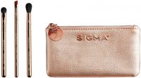 Sigma® - PETITE PERFECTION BRUSH SET - 3 MINI BRUSHES + BEAUTY BAG - Zestaw 3 mini pędzli do makijażu oka + kosmetyczka