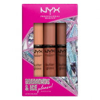 NYX Professional Makeup - DIAMONDS & ICE PLEASE! - BUTTER GLOSS LIP TRIO - Zestaw 3 kremowych błyszczyków do ust - 02