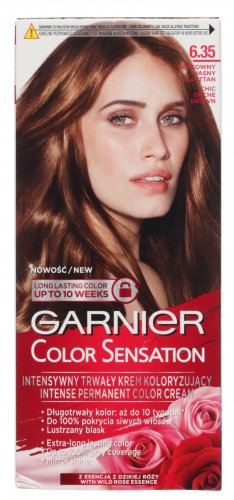 GARNIER - COLOR SENSATION - Trwały krem koloryzujący do włosów - 6.35 Szykowny Jasny Kasztan