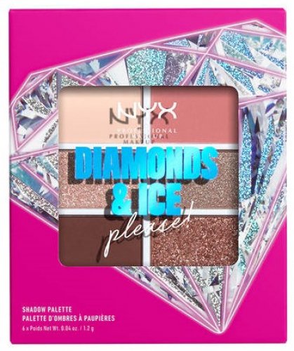 NYX Professional Makeup - DIAMONDS & ICE PLEASE! - SHADOW PALETTE - Paleta 6 cieni do powiek - 02W DIAMOND DELIRIOUS