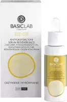 BASICLAB - ESTETICUS - Antyoksydacyjne serum regenerujące z ascorbyl tetraisopalmitate 10%, koenzymem Q10 0,5%, cbd, resweratrolem i olejem konopnym - Odżywienie i wyrównanie - Dzień/Noc - 30 ml