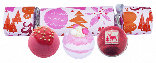 Bomb Cosmetics - Cracker Gift Pack - Zestaw upominkowy w kształcie cukierka - WE WISH YOU A ROSY CHRISTMAS