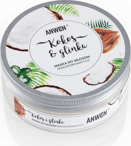 ANWEN - Kokos & Glinka - Maska do włosów niskoporowatych - 200 ml
