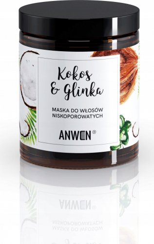 ANWEN - Kokos & Glinka - Maska do włosów niskoporowatych - 180 ml