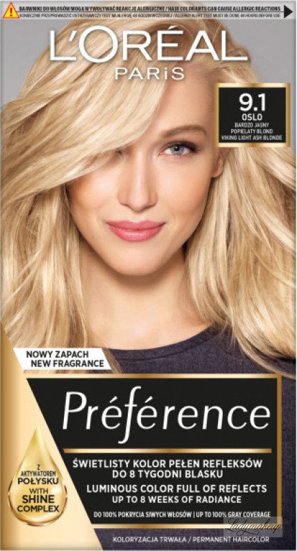 L'Oréal - Préférence - Permanent Haircolor  OSLO - VIKING LIGHT ASH  BLONDE - Hair dye - Permanent coloring - Very