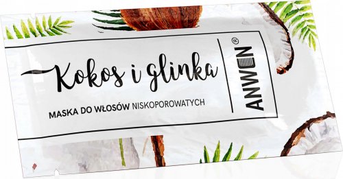 ANWEN - Kokos & Glinka - Maska do włosów niskoporowatych - 10 ml