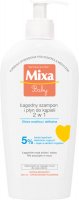 Mixa - Baby - Łagodny szampon i płyn do kąpieli 2w1 - Skóra wrażliwa i delikatna - 400 ml