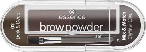 Essence - Brow Powder Set - Zestaw do stylizacji brwi  - 02 DARK & DEEP 