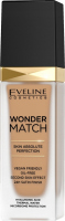 Eveline Cosmetics - WONDER MATCH Foundation - Luksusowy podkład dopasowujący się do skóry z kwasem hialuronowym - 30 ml - 40 SAND - 40 SAND