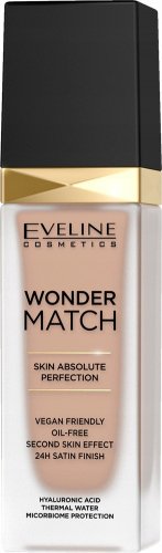 Eveline Cosmetics - WONDER MATCH Foundation - Luksusowy podkład dopasowujący się do skóry z kwasem hialuronowym - 30 ml - 15 - NATURAL