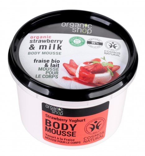 ORGANIC SHOP - BODY MOUSSE - Zmiękczający mus do ciała - Truskawkowy Jogurt - 250 ml