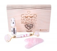 LashBrow - Face care gift set in a wooden box - Pink