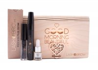 Lash Brow - Gift set of cosmetics for make-up and eye care in a wooden box