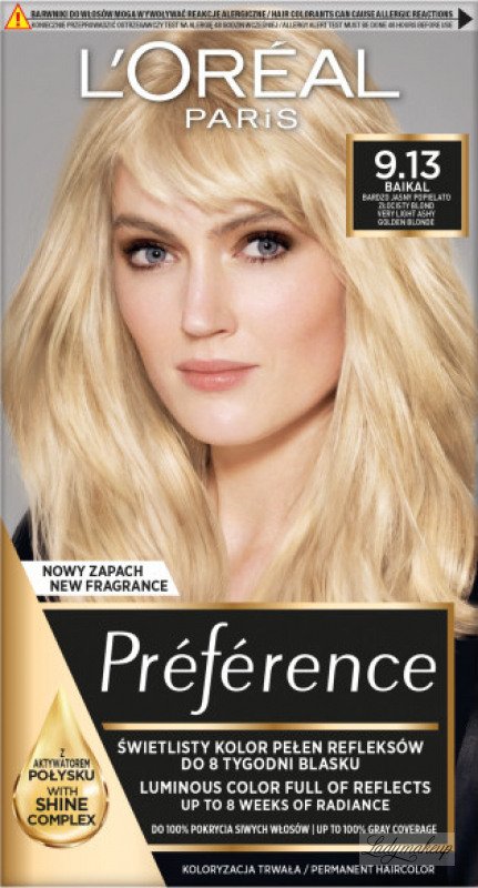 L'Oréal - Préférence - Permanent Haircolor  - BAIKAL - Hair dye -  Permanent coloring - Very Light Ash-Golden Blonde