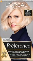L'Oréal - Préférence - Permanent Haircolor 92 WARSAW - Farba do włosów - Trwała koloryzacja - Bardzo Jasny Beżowo-Perłowy Blond